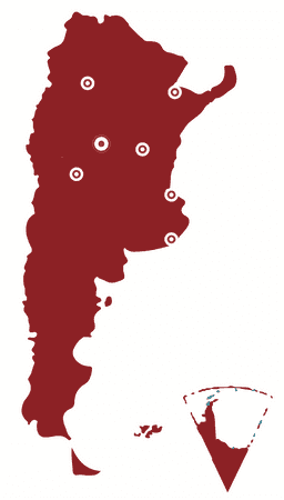 mapa de sistemas instalados en Argentina